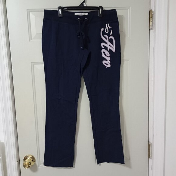 Aeropostale Navy Blue Graphic Sweatpants Casual Lounge Womens Large - Picture 1 of 9